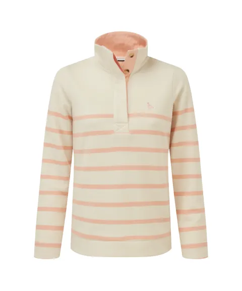 Schöffel Country Sandown Sweatshirt - Pale Stone/Coral Peach Stripe