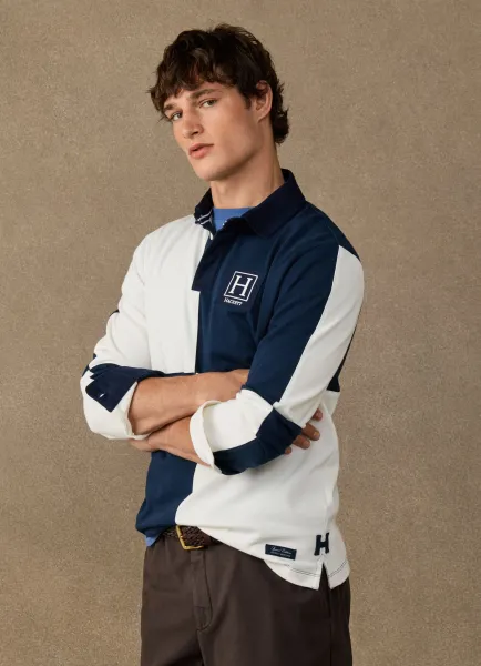Classic Fit Branded Quad Rugby Shirt