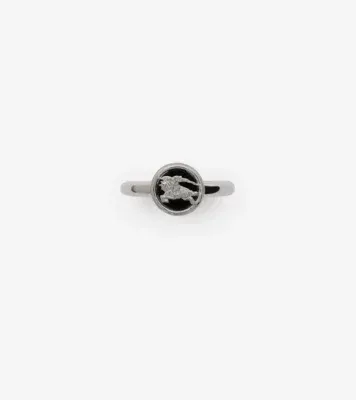 Knight Coin Ring in Silver/black