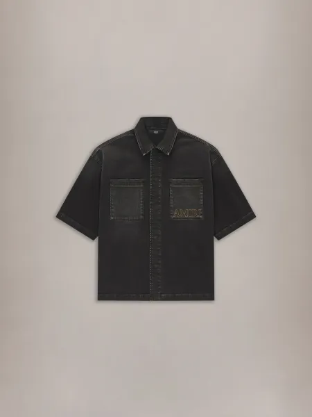 3D SHORT SLEEVE SNAP SHIRT - Vintage Black