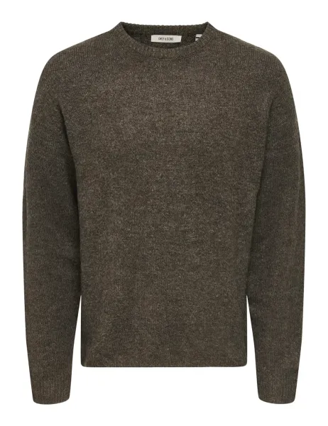 Only & Sons Crew Neck Jumper Brown