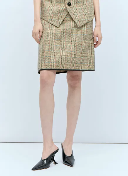 Prince Of Wales Midi Skirt