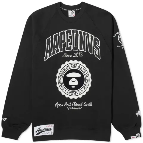 AAPE College Flocking Crew Sweat