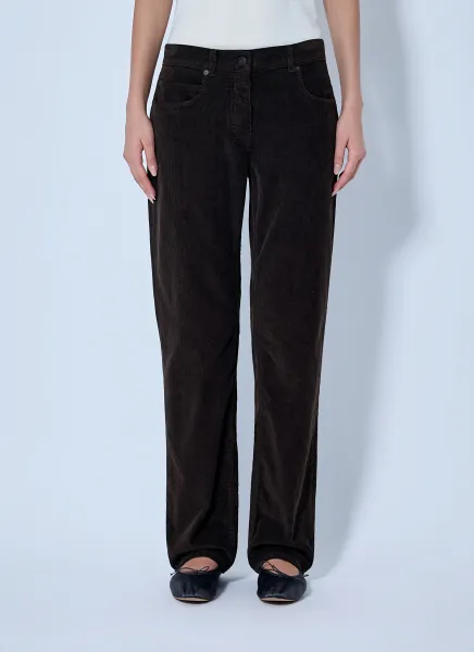 The Row Frava Cotton-Corduroy Mid-Rise Straight-Leg Pants