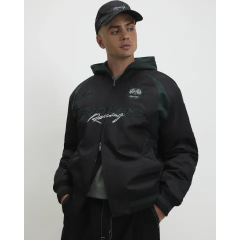 River Island Sports Prolific Hooded Bomber Jacket