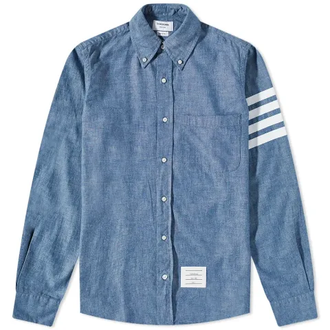 4 Bar Button Down Chambray Shirt