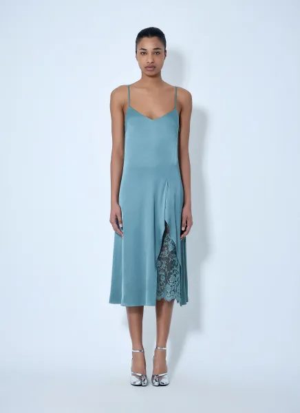 Lace-Trimmed Slip Dress