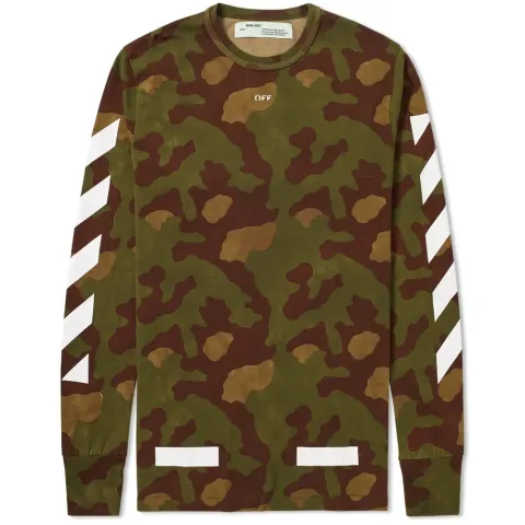 Diagonal Camouflage Long Sleeve Tee