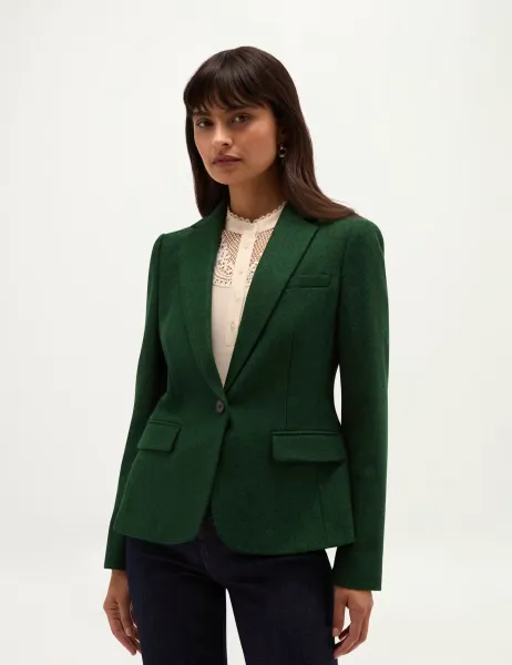 Hobbs Pure Wool Single Breasted Blazer Green