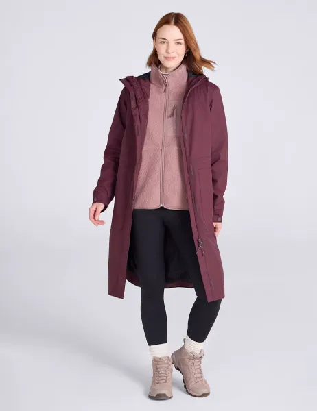 Mountain Warehouse Hannah 3 in 1 Borg Sports Jacket Burgundy