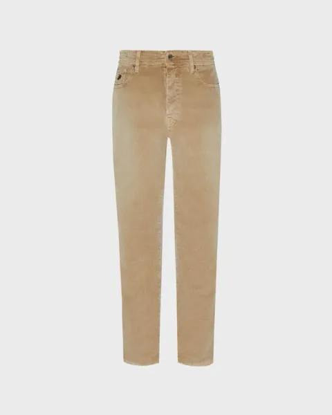 Men Vintage Faded 5-pocket Corduroy Pants