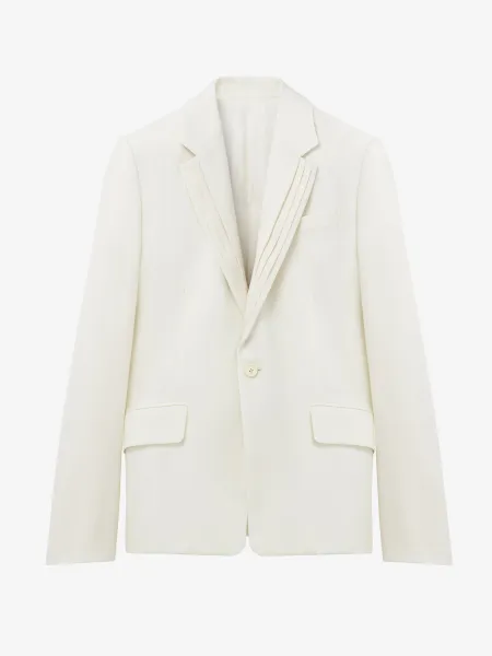 Pleated Lapel Single-breasted Jacket