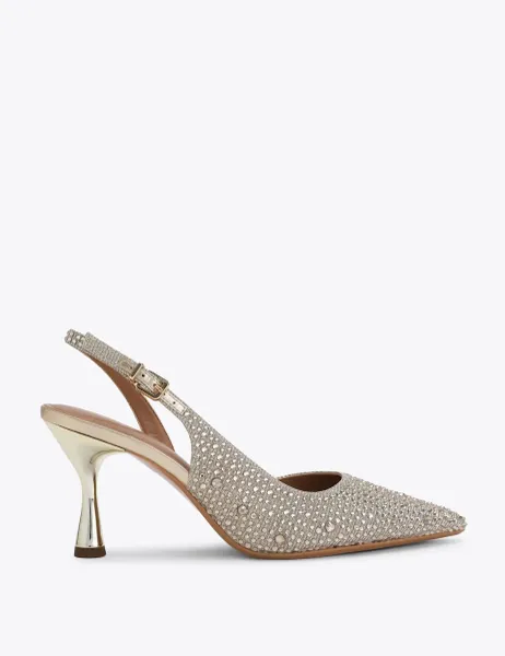 Kurt Geiger SparklePointed Slingback Shoes Silver