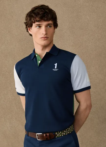 Classic Fit Short Sleeve Number Multi Polo