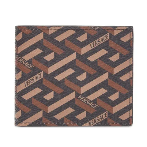 Monogrammed Geometric Logo Billfold Wallet