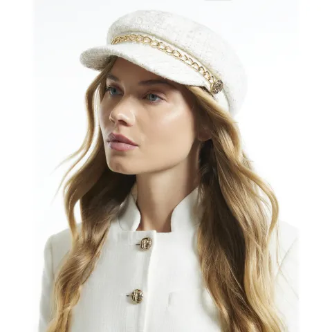 River Island Boucle Chain Baker Boy Hat
