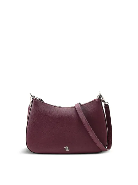 Lauren Ralph Lauren Leather Danni 26 Medium Shoulder Bag - Dark Garnet