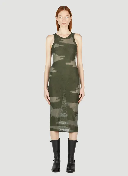 Knitted Intarsia Midi Dress