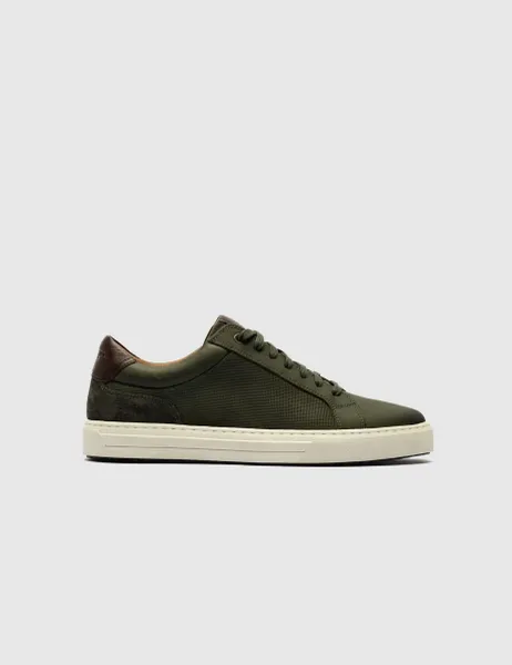 Rodd & Gunn Leather Lace Up Trainers Dark Green