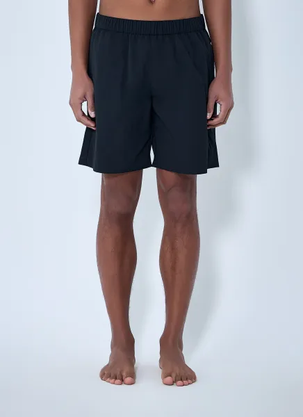 Elastic Waistband Swim Shorts
