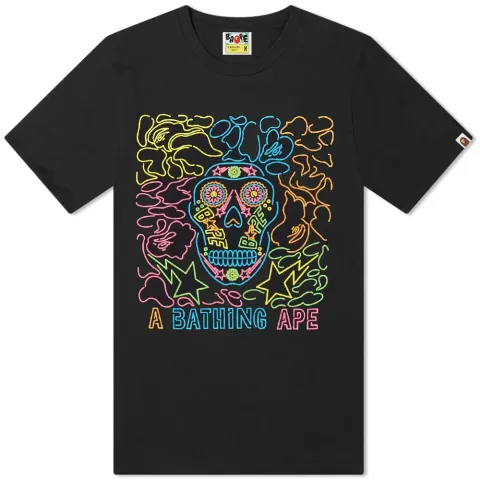 Halloween Neon Mexican Skull T-Shirt