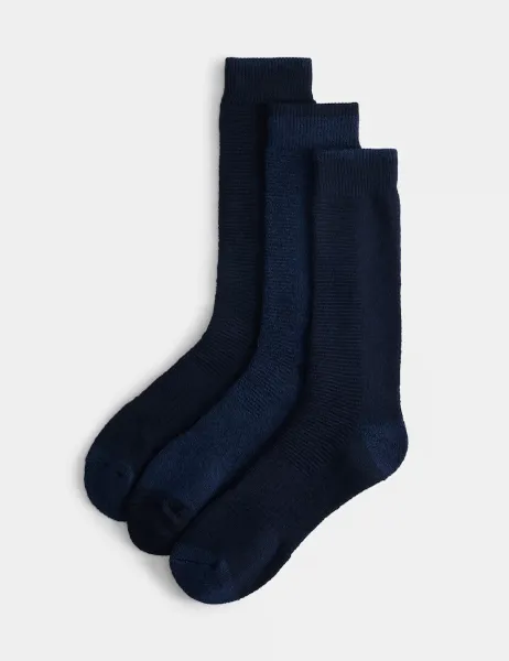 Marks & Spencer 3 Pack Heatgen Maximum Warmth Thermal Socks Navy