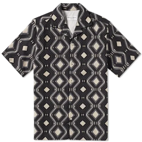 Dario Piping Japanese Print Vacation Shirt