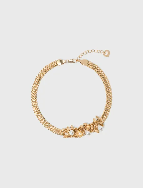 Asymmetric wide chain necklace