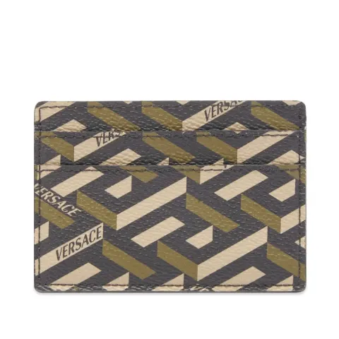 Monogrammed Geometric Logo Card Holder
