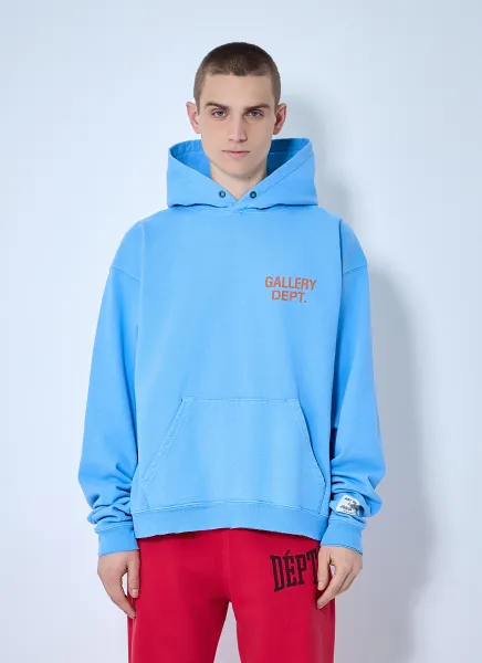 90s Logo Print Hooded Sweatshirt