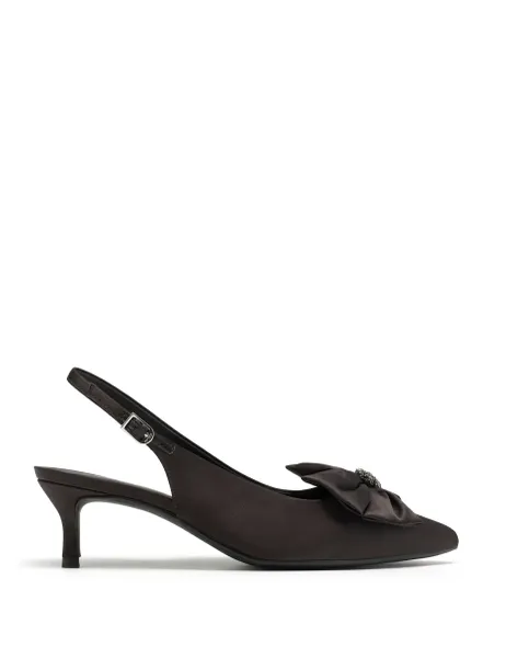 Clarks Bow Kitten Heel Pointed Slingback Shoes Black