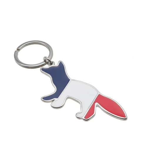 Maison Kitsuné Tricolour Metal Fox Keyring