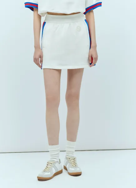 Jersey Mini Skirt With Web Stripe