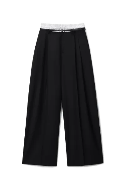 MID-RISE LAYERED BOXER TAILORED PANT