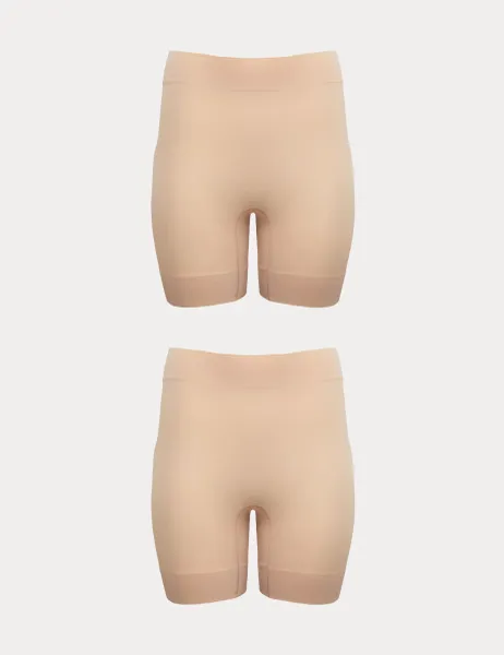 Body by M&S 2 Pack Body Invisibles Anti-Chafe Shorts Opal