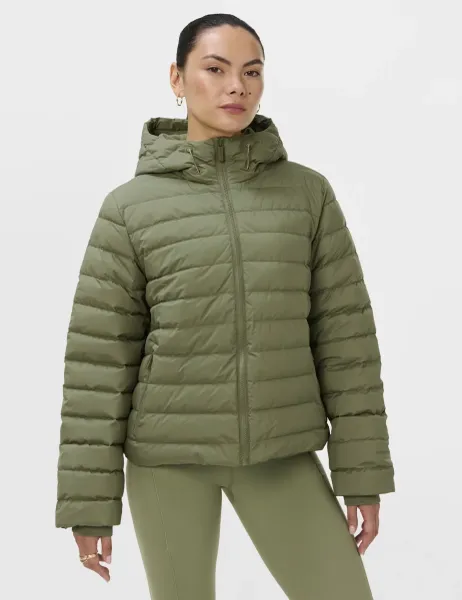 Sweaty Betty Nimbus Lightweight Puffer Jacket Dark Khaki