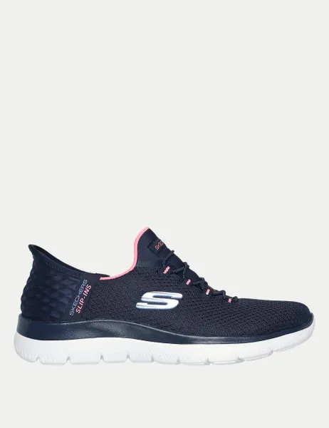 Skechers Wide Fit Summits Diamond Dream Slip In Trainers Dark Navy