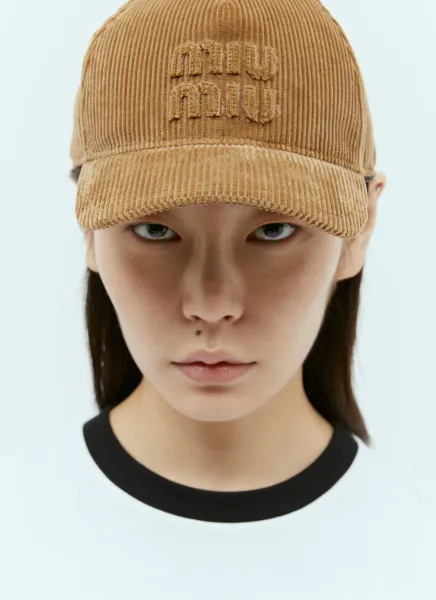 Embossed Logo Velvet Baseball Cap