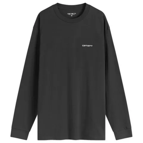 Long Sleeve Script Embroidery T-Shirt