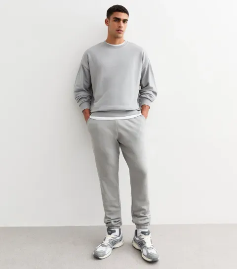 Men's Grey Regular Fit Jersey Joggers