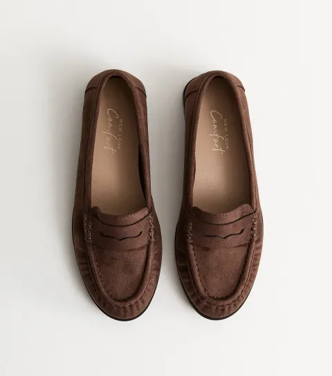 Women's Brown Faux Suede Loafer Vegan