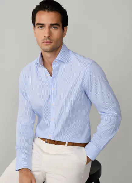 Tailored Fit Formal Stretch Stripe Shirt