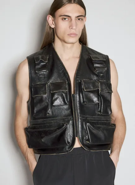 Leather Cargo Vest