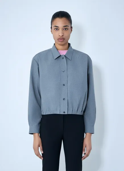 Cotton Poplin Cropped Shirt