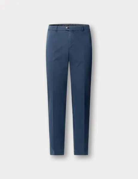 Hackett Tailored Fit Flat Front Stretch Chinos Navy