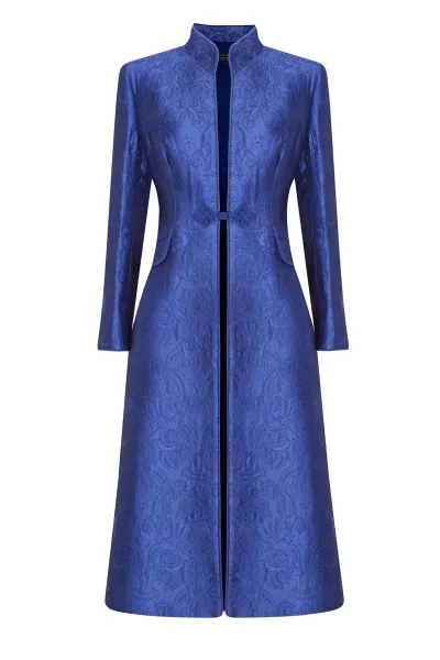 Vanessa Coat in Sapphire Brocade