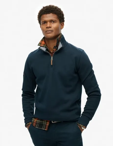 Superdry & Co Cotton Rich Half Zip Sweatshirt Navy