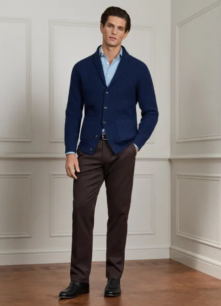 Classic Fit Stretch Cotton-Cashmere Trouser