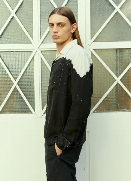 Hand Dyed Open Collar Shirt