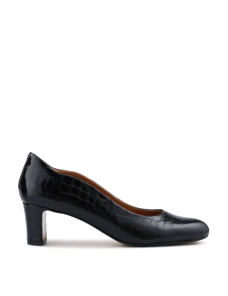 Jones Bootmaker Leather Block Heel Court Shoes